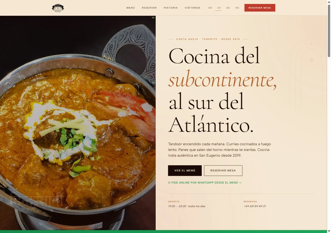 Hindustani Restaurant - caso de estudio B22G